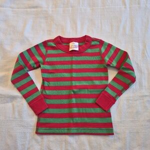 Hanna Andersson boys or girls size 100 or 4 red & green stripe pajama top VGUC